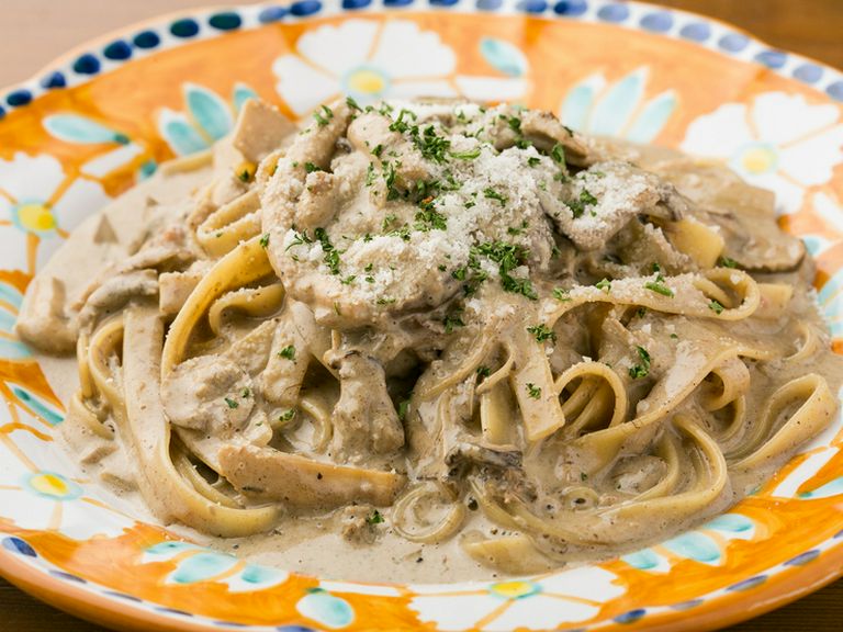 『ポルチーニとキノコのクリームソース フェットチーネ』