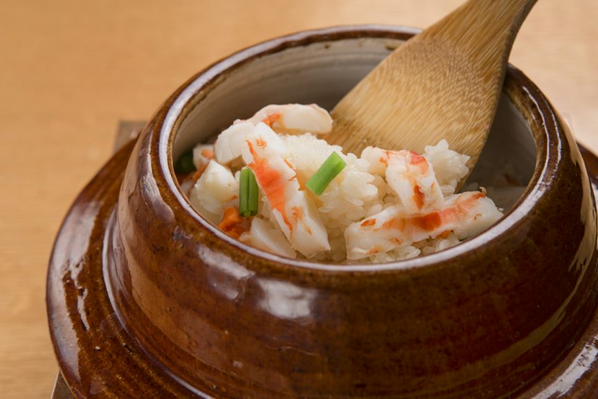 海老の旨さ、香りを凝縮して炊きあげた『七尾産大車海老の炊き込みご飯』