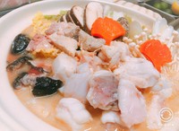 西のフグ、東のアンコウと並び称されている高級魚。
身や内臓の美味しさもさることながら、コクのあるあん肝の極上の酒粕（大吟醸）が出汁をさらに美味しくします。

※前日迄の要予約