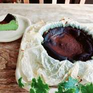 直径15㎝(5号)
5～6人分
(原材料)ナチュラルチーズ、生クリーム、卵、グラニュー糖、抹茶、コーンスターチ