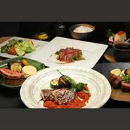 あしたか牛もも、あしたか牛サーロインが接待におすすめです。
4700円からおまかせコース承ります。
尚、写真はあしたか牛サーロイン飲み放題コース9000円です。あしたか牛モモステーキ飲み放題コース7000円