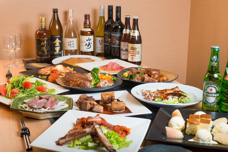 箱根豬肉套餐含無限暢飲（現金價格 6,000 日圓）