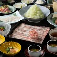 鹿児島県産 やごろう豚の出汁しゃぶに、旬の造りなど１ランク上のお料理3品、鯛茶漬けにデザートまで