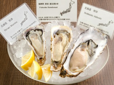 おまかせ生牡蠣の盛り合わせ　1/2doz．6P