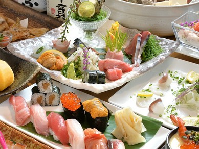 メイン料理を鍋か寿司から選べるお得な『季節のご宴会コース』