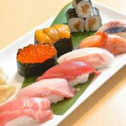 生本マグロや新鮮魚介など極上のネタが集う 『旬のにぎり寿司』