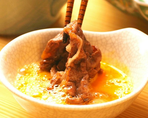 新鮮な卵をたっぷりつけて