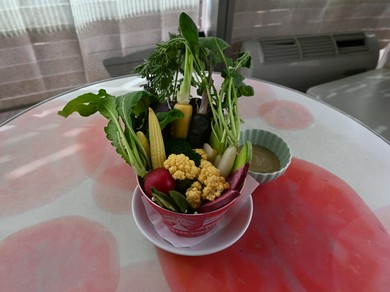 季節のお野菜のディップサラダ～バケツスタイル～　気まぐれソース添え