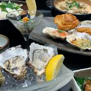 瀬戸内海で最も綺麗な海域と云われる大黒神島沖で育つ生食用の牡蠣をふんだんに使った自慢のかき鍋コース
