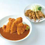 ●チキンカツカレーと手羽先※手羽先は１人前です。