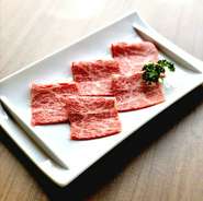 霜降りロースを大判で炙り焼き！たつみ名物！
ザブトン（ハーフ）税込1320円