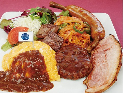 看板メニューのガッツリ大人のお子様ランチ