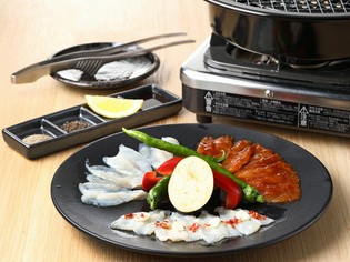 深い旨味とぷりっぷり食感『しゃぶ焼　上身三種盛り』