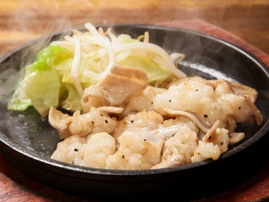 ジューシーな味わいが癖になる『飛騨牛塩ホルモン炒め』