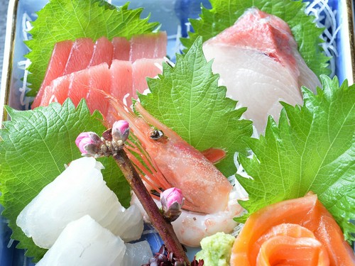 旬の新鮮な魚介とともに、茨城の地酒もあり