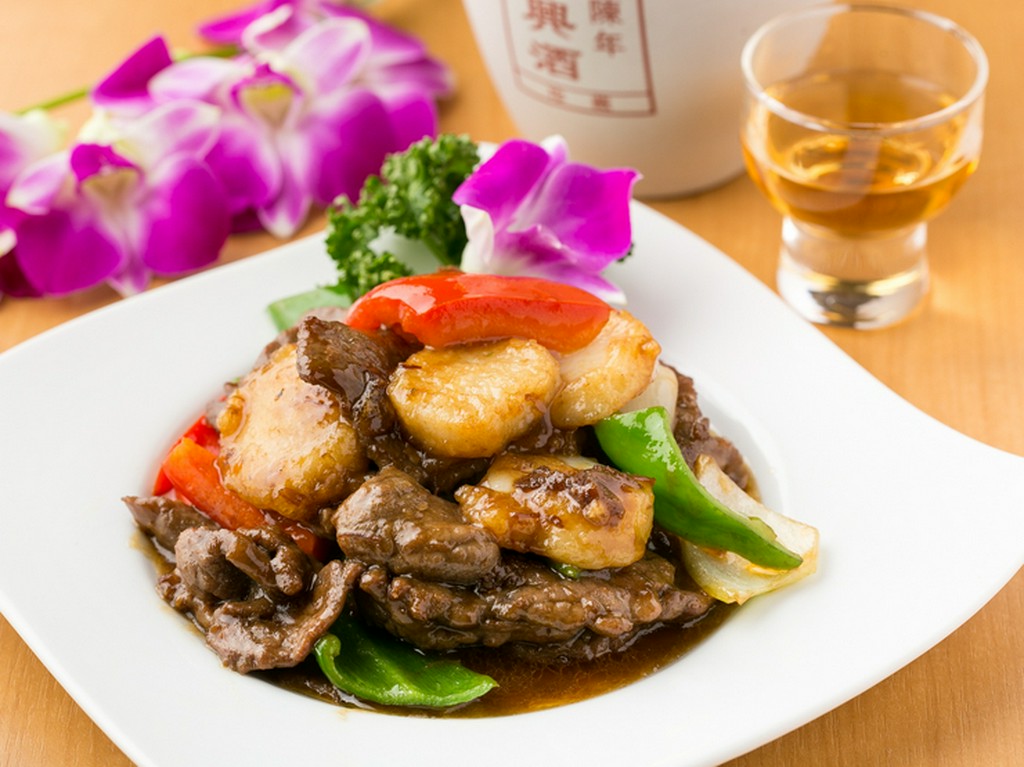 牛肉とホタテのXO醤炒め