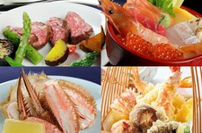 毛蟹を始め　いくらや帆立、道産肉など北海道食材が楽しめるコース料理
＜税込・サービス料込＞