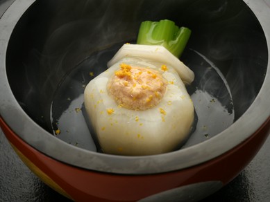 小蕪の風呂吹き　海老みそ