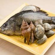 料理はその日の食材ありき。豊かな漁場が広がる瀬戸内海からは、鯛、カレイ、蛸、カキなどさまざまな魚介類を仕入れます。広島は山の幸にも恵まれ、春の山菜やタケノコ、秋のキノコも美味しい食材です。
