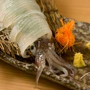 千葉県館山の船形漁港から、朝獲れ鮮魚を直送。その日一番の食材をつかい調理するのが、お店の信条と言います。
魚は、店内にある生け簀で調理直前まで泳がせているので、まさに活きた味わいを満喫できます。