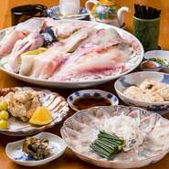 下関で水揚げされたとらふぐをはじめ、お米やだしの昆布など厳選された日本の産地で採れたブランド食材を使用した会席料理など、こだわりのお料理でおもてなしをしています。