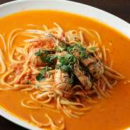 パスタとソースがよく絡み合います。