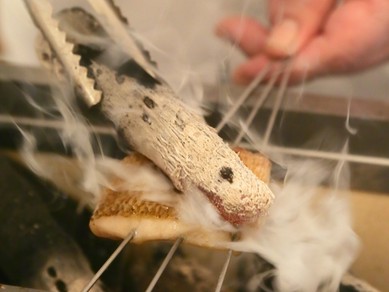 目の前であぶる『炭火焼』