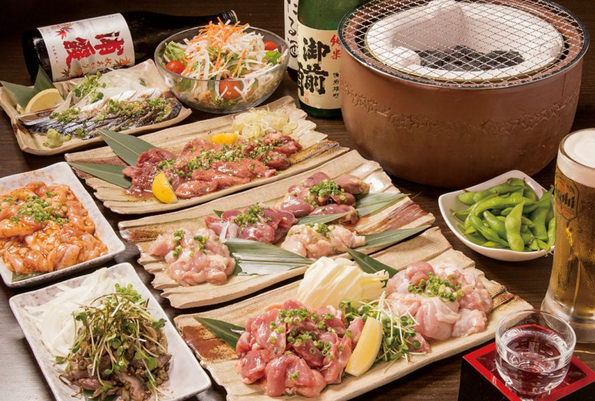コースは七輪焼きを含めたボリューム満点14品！