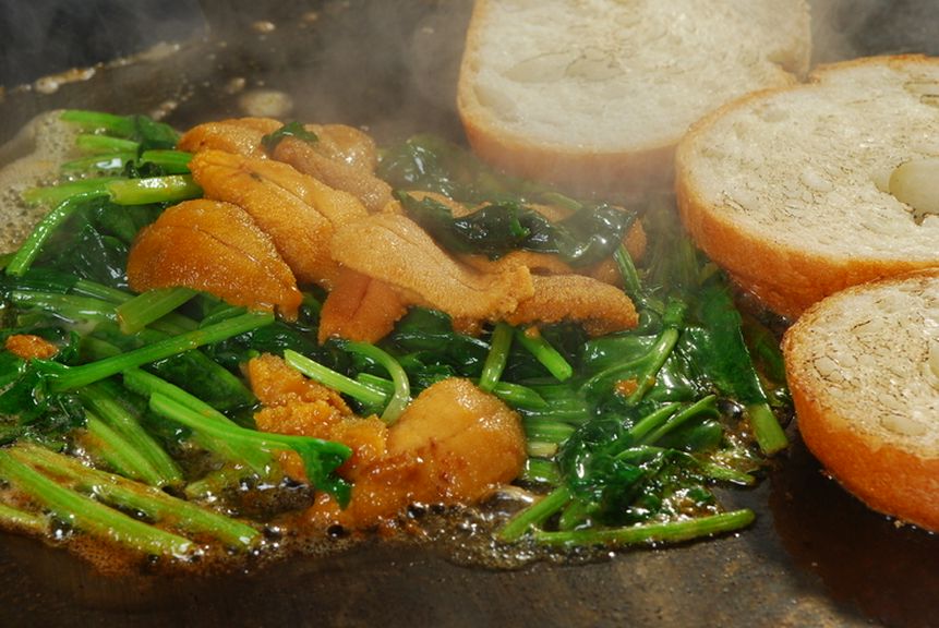 広島名物　うにホーレン草