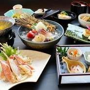 2025年4/1からの会席メニューです
メインが蟹すき小鍋です