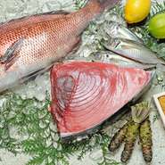 豚肉、魚介類、野菜、こだわりの素材をご提供いたします

