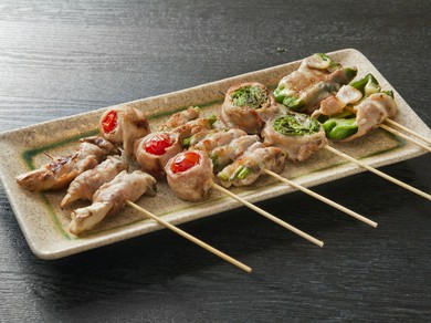 豚巻き串　5本盛り合わせ