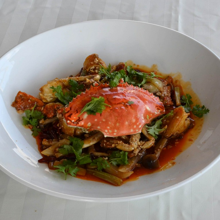 【四川香辣酱炒活蟹】天然活蟹の四川香辣醤（シャンラージャン）炒め