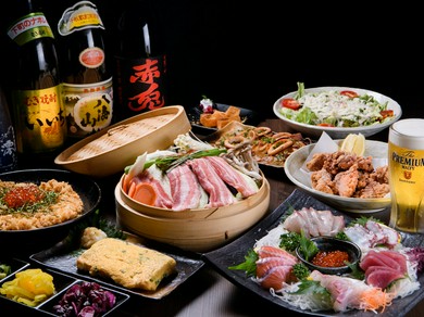 九州の地酒を中心に、料理と相性の良い焼酎や日本酒を提供