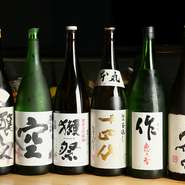 常時20種類ほど用意された、人気の日本酒