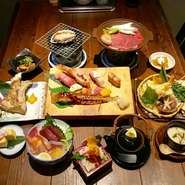 贅沢なあわびに飛騨牛・特上寿司・名物！穴子の一尾にぎりなど！
贅食屋千壽のいいとこどりです。