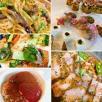 お付だし、前菜、グリーンサラダ、パスタ料理、お魚料理、豚肉料理、デザート、ガーリックトースト＋生ビール付き２時間飲み放題。当店の宴会スタンダード。10名様より貸し切りも承ります。懇親会等にご利用下さい。