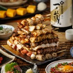 鶏もも（大山鶏）/ネギマ（大山鶏）/手羽先/鶏皮/ボンジリ/砂肝/ささみ/なんこつ/鶏ハツ/鶏レバー/セセリ/つくね