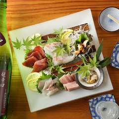 選べる3種刺身　朝仕入れた新鮮な魚介を使用した『刺身の盛り合わせ』で旬の素材を堪能