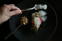 桃のコンポートとトマト/しそのグラミテ