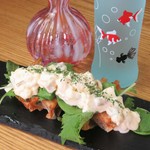 自家製の玉子たっぷり特製のタルタルと餃子の相性は◎