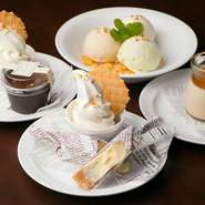 【SAKANAZA】のもう一つの魅力は、本格的な素材をたっぷり使ったスイーツメニュー。デートや女子会など、カフェ＆デザートだけの利用でも、十分に満足の得られるお店です。