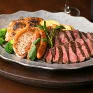 特選瀬戸内牛ロースステーキ・特製ハンバーグステーキ・グリルポーク・グリルチキン・ソーセージ