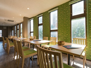 自然の光が差し込む、解放感溢れる店内