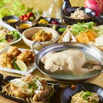 前菜からデザートまで鶏尽くし！鶏の美味しい食べ方を様々な形でご提供致します！