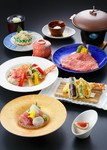 ・先付
・旬の刺身盛り合わせ
・茶碗蒸し
・黒毛和牛しゃぶしゃぶ
・地魚料理
・天ぷら盛り合わせ
・ふのりそば
・デザート