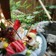 千倉漁港・竹岡漁港から毎朝水揚げされる新鮮な魚介類を、新鮮なお刺身で。