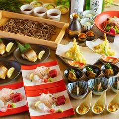 三陸と山形の海の幸、山の幸を使用した料理が勢ぞろい