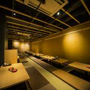 会社宴会など団体様用の掘りごたつ席は最大40名様迄ご案内いたします。