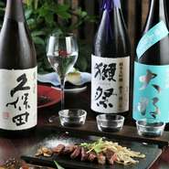 日本酒を中心としたドリンクメニューも充実。各地より厳選した日本酒好きには堪らないラインナップとなっております。お気に入りのお酒で鐵板焼を満喫しませんか。